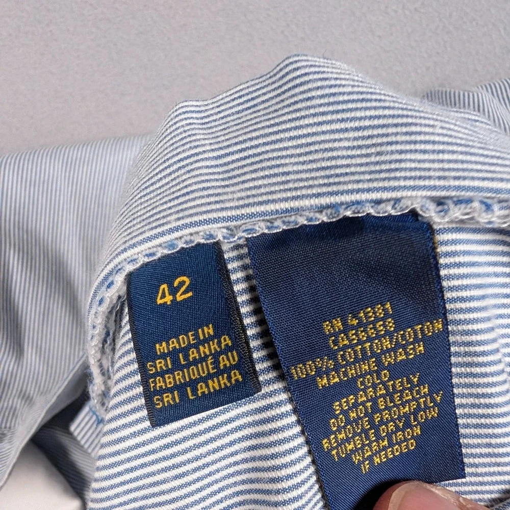 Polo Ralph Lauren Shorts Mens 42 Blue White Seersucker Striped Classic Fit NEW